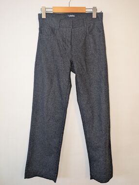 'S Max Mara Wool Blend Charcoal Gray Straight-Leg Trousers